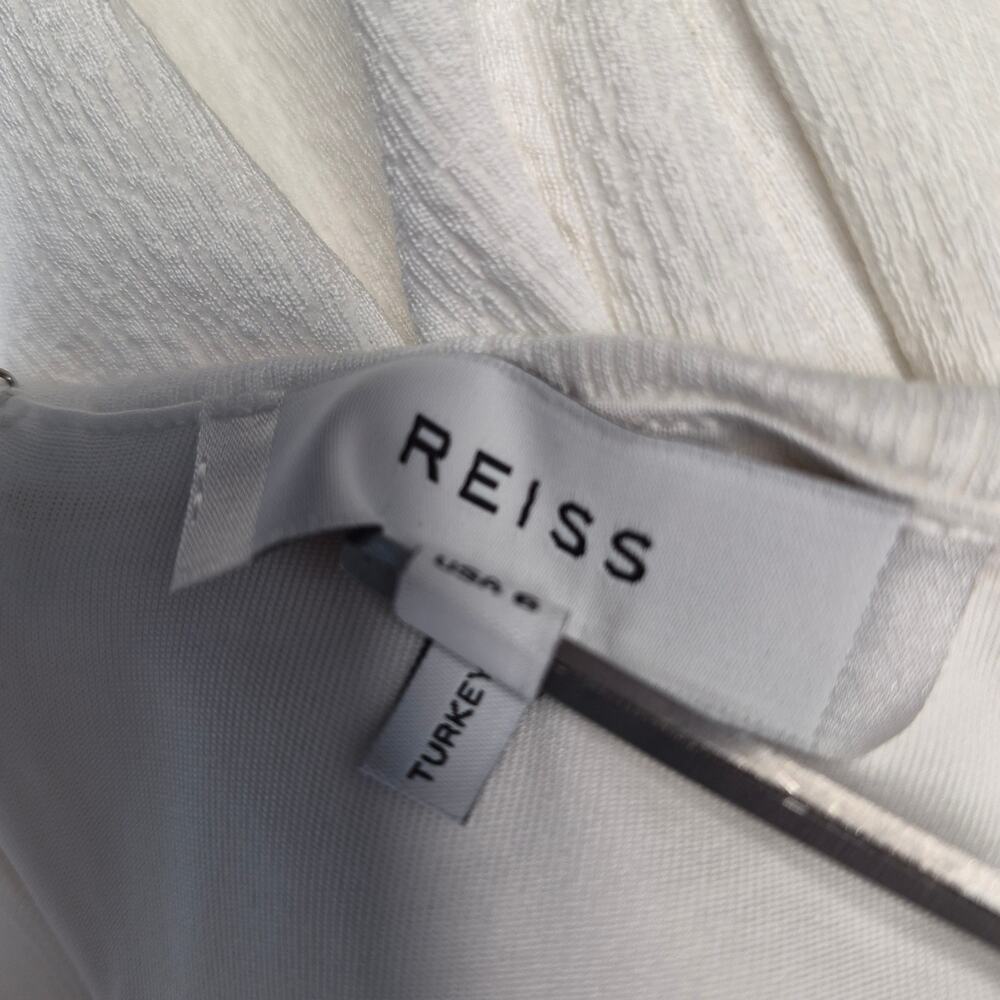Reiss Agnes Off White Cream Drop Waist Knit Mini Dress Long Sleeve Shift Size 6 - Picture 11 of 13
